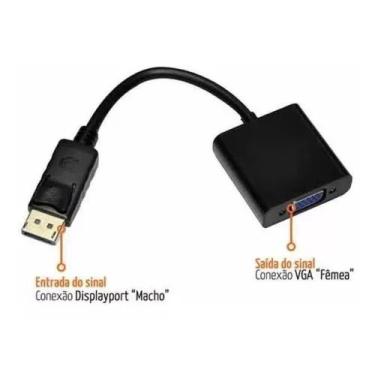 Imagem de Cabo Adaptador Displayport Vga Conversor Vídeo Para Dell Hp - OEM