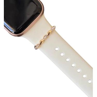 Imagem de Charm Anel Strass Aço Compatível com Pulseiras Apple Watch - Baú do Vi