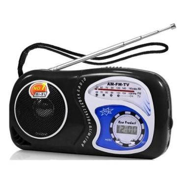 Imagem de Radio De Bolso Portátil Com Relogio Am/ Fm/ Tv/ Data/ Hora - LTOMEX, P