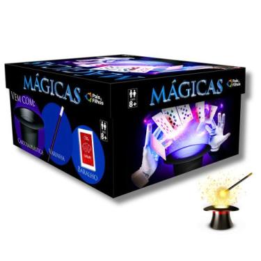 Imagem de Kit De Mágicas Infantil Completo 30 Truques Varinha Cartola - Pais e F