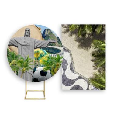 Imagem de Painel De Festa Redondo 1,50x1,50 + Painel Vertical 1,50x2,20 - Rio de