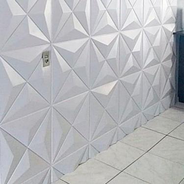 Imagem de Kit Placas 3D Decorativa 20 Peças Revestimento Plástico PVC Auto Relev