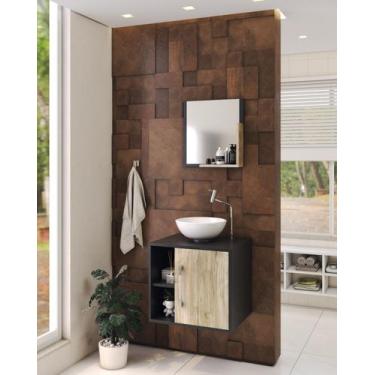 Imagem de Gabinete P/Banheiro C/cuba R30 e Espelheira Soft 50cm - Compace, Branc