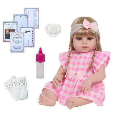 Imagem de Bebê Tipo Reborn Menina Corpo 100% Vinil Siliconado 13 Itens - Cegonha