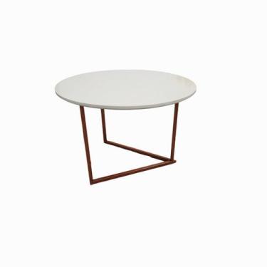 Imagem de Mesa de Centro Jade Clean Pés de Aço Elegância Durabilidade - DTH