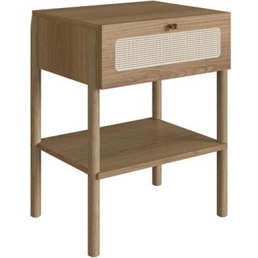 Imagem de Mesa de Cabeceira 01 Gaveta com Telinha Pés Madeira Moss A03 Hanover R