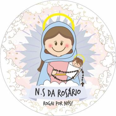 Imagem de Painel de Lona Redondo Santinhos Católicos Nossa Senhora do Rosário - 