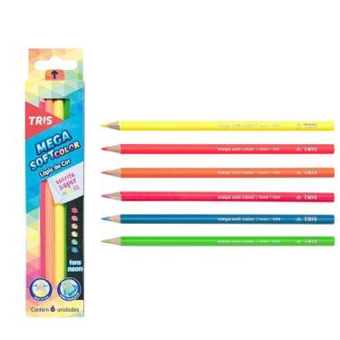 Imagem de Lápis de Cor Tris Mega Soft Color 6 Cores Neon