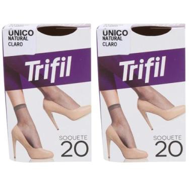 Imagem de Kit 2 Meia Soquete Básica Natural Claro Fio 20 - Trifil