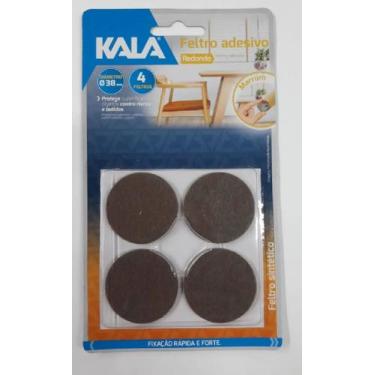Imagem de Feltro adesivo cadeira sofa mesa preto redondo 38mm 4 peças - kala