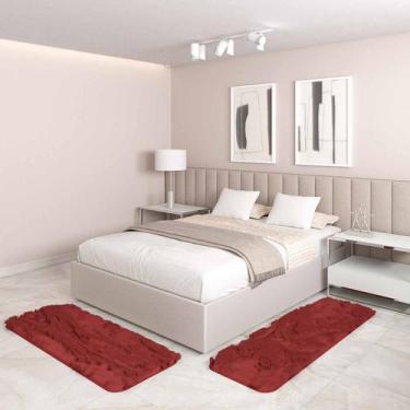 Imagem de Jogo Tapete Passadeira Quarto 2 Uni Marrom 50 x 140 cm - Tapetes Satur