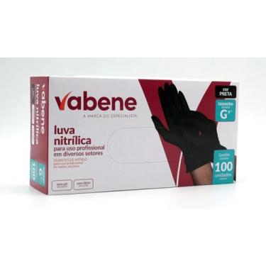 Imagem de Luva Nitrilica Preta Nobre ou Vabene, G