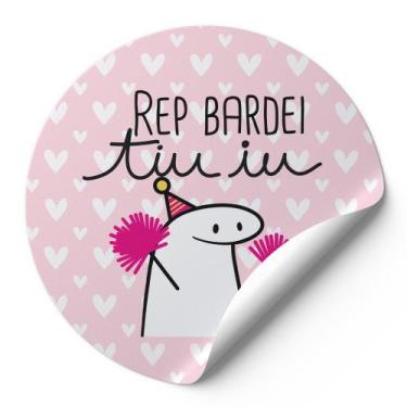 Imagem de 120 Etiquetas Auto Colante Adesivos Redondos Meme Flork Bento Aniversá