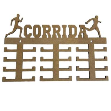 Imagem de Porta medalhas corrida masculino mdf cru 30cmx20cm - Produto Artesanal