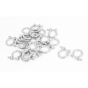 Imagem de uxcell A15122100ux0214 D Anel Bow Shackle M4 Aço Inoxidável D Ring Bow Shackle U Lock Wire Rope Fastener 20 Pcs