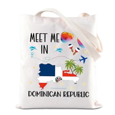 Imagem de TGBJE República Dominicana Tote Bag Meet Me In Dominican Republic Gift Dominicana Gifts Dominicana Girls Vacation Shoulder Bag, Bolsa Meet Dominican