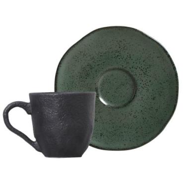 Imagem de Conjunto com 6 Xícaras de Café com Pires Orgânico Stoneware Arauco 120
