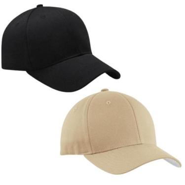 Imagem de Kit 2 Bonés Lisos Aba Curva Ajustável Unissex Baseball Dad Hat Strapba