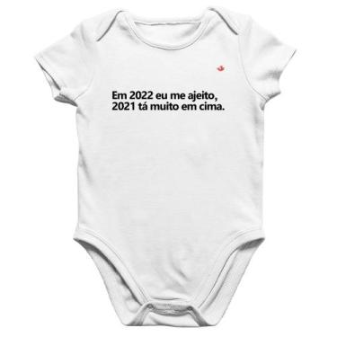 Imagem de Body Bebê Algodão Em 2022 eu me ajeito - Foca na Moda, Branco, P