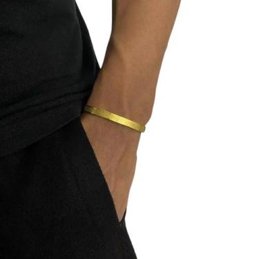 Imagem de Bracelete Liso Pai Nosso 6mm - Banhado a Ouro 18k - ToJoia18k