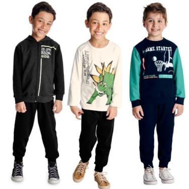 Imagem de Kit 3 Conjuntos de Moletom Infantil Menino 4 ao 10 anos - Rovitex, 6 a