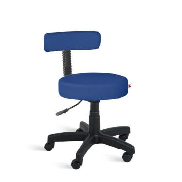 Imagem de Cadeira Mocho Giratória Revestimento Sintético - Shopcadeiras,  Azul