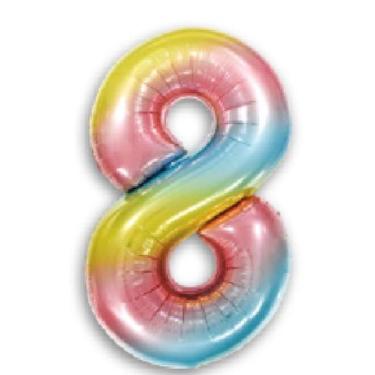 Imagem de Balão Metalizado Número 8 Arco-Íris 16" (40cm) - Make+