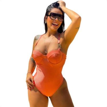 Imagem de Maiô Metalic Feminino Tendência Lançamento Lindo Maio Com Bojo Praia C