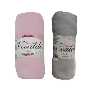 Imagem de Kit 2 Lençóis De Berço Malha 100% Algodão Com Elástico Vivaldi - Sul B