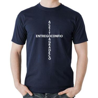 Imagem de Camiseta Algodão Entrego, Confio, Aceito, Agradeço - Foca na Moda, Mar