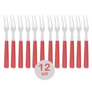 Imagem de Kit 12un  mini garfinhos petisco inox p/  tábua de frios - unygift