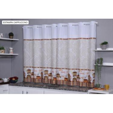 Imagem de Cortina para Decoração de Cozinha Copa Sala de Jantar Oxford Estampada