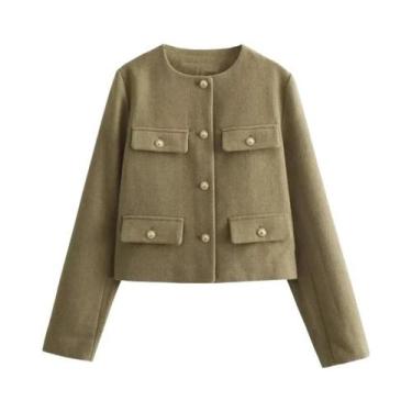 Imagem de Jaqueta Feminina de Manga Comprida - Modelo Curto e Elegante para Outo