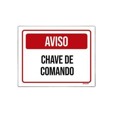 Imagem de Placa De Sinalização - Aviso Chave De Comando 27X35