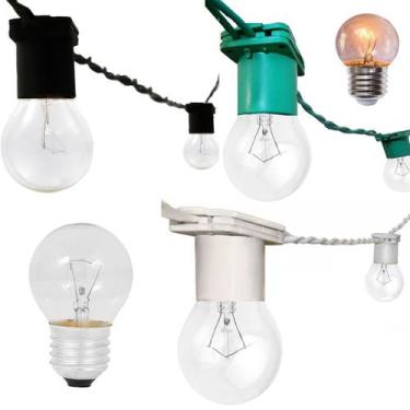 Imagem de Varal Cordão De Luzes Gambiarra de lampadas Rede Fio de luz 5 Metros C