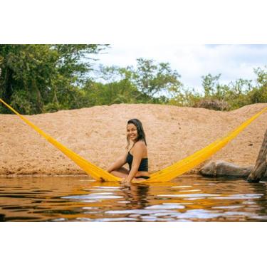 Imagem de Rede de Dormir Camping Náilon Tarrafa Amarela - TEIXEIRA