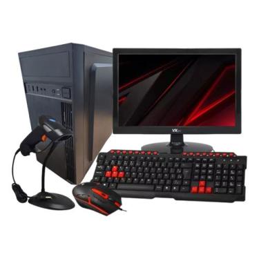 Imagem de Kit Computador Loja Pdv + Monitor + Leitor + Teclado Mouse - Equipe Si