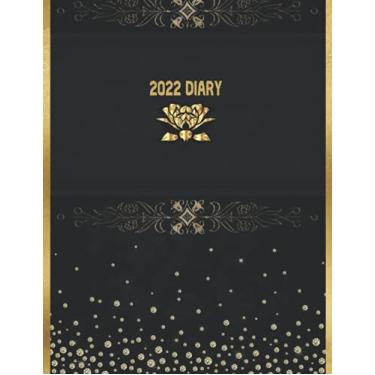 Imagem de 2022 Diary: A4 Week To View Dated Planner Agenda Organiser Calendar With Notes and To Do List - 2022 Diary One Week on Two Pages - 2022 Diary Gold Lotus Floral