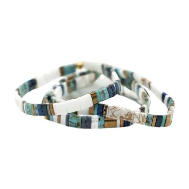 Imagem de Pulseiras Mack and Rex Tila - (Onda Tidal) Pulseiras com contas elásticas duráveis e impermeáveis, leves e confortáveis, ideais para camadas - Pulseiras para mulheres - Presentes ideais, 8.50, Vidro,