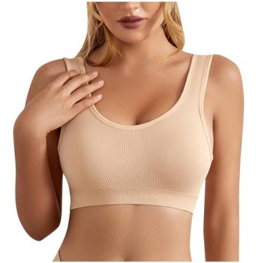 Imagem de Bralette feminino esportivo academia para mulheres espartilho bandeau plus size wrap sutiã sem costura moda 2025, Cáqui, G