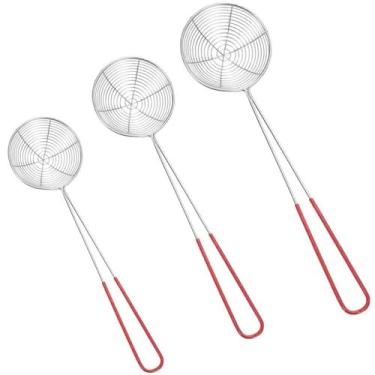 Imagem de Colher de coador de aranha de aço inoxidável, 3 peças, panela quente, colheres, colher de pérola boba para panela quente, tortellini, almôndega e leite de pérola, conjunto de chá, tamanho P, M, G
