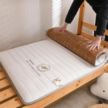 Imagem de KUGGKKTP Futon Colchão Japonês Colchão Almofada de Dormir Tapete Tatami Dobrável Colchões Portáteis Tailandeses para Solteiro Twin Completo Queen Casa Dormitório Yoga Tapetes de Meditação