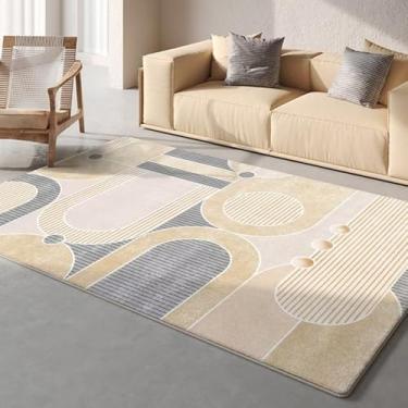 Imagem de Tapetes geométricos nórdicos para sala de estar, quarto, cabeceira, tapete moderno para sofá, área de chão, tapete de decoração de tamanho grande, flanela 2.200 x 250 cm 78,7 x 98 pol.