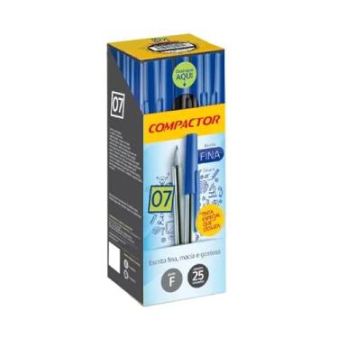 Imagem de Caneta Esferográfica Compactor Preta 0.7 mm - Escrita Fina - Caixa com 25 Unidades