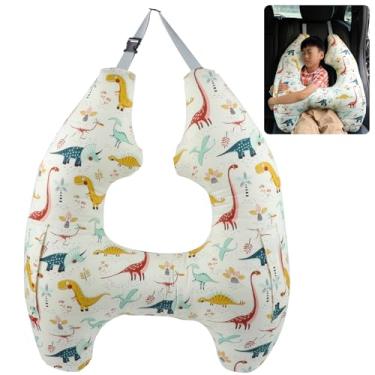 Imagem de Travesseiro de carro para crianças, em forma de H, travesseiro de viagem para crianças dormindo pescoço e ombro almofada de assento de carro um artefato para dormir adequado para viagens de adultos e