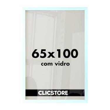 Imagem de Moldura Quadro 65x100 cm Decoração Criativa Sala Quarto Escritório para Arte Foto Imagem Painel Gravura Pôster com Vidro (Branco)