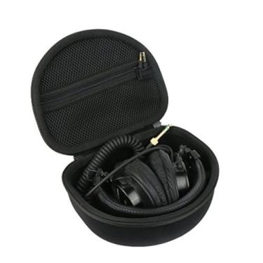 Imagem de Khanka Capa rígida de substituição para fone de ouvido para bolsa de viagem Audio-Technica ATH M50 M40X M50X M30x M50xMG fone de ouvido monitor de estúdio profissional (preto)