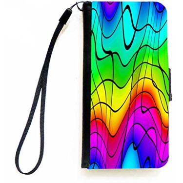 Imagem de Rikki Knight Capa carteira flip Chromatic Rainbow Waves com aba magnética para Apple iPhone 5c