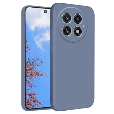 Imagem de Yarxiawin Capa para Oneplus 13 de silicone à prova de choque macia para Oneplus 13 capa protetora roxa estética fofa capa protetora anti-impressão digital fina (cinza)