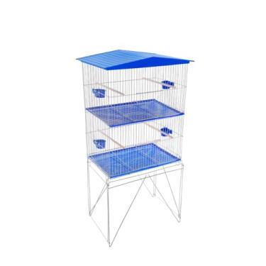 Imagem de Viveiro Duplo Gaiola Para Ninho Calopsita Periquito Maritaca(azul)